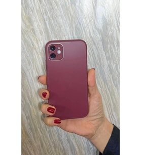 iPhone 13 Pro Mat Cam Elektro Kamera Korumalı Kılıf (Kırmızı)