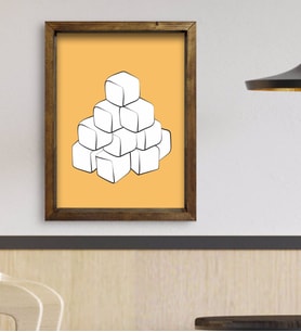 BK Gift Cafe & Bar & Restaurant Konseptli Doğal Masif Ahşap Çerçeveli Tablo 45x65cm-63