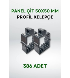 Panel Çit 50x50 MM Profil Kelepçe (386 Adet) (Gri)