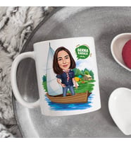 Kişiye Özel Karikatürlü Sandaldaki Kadın Kupa Bardak