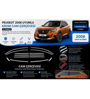 Drs Tuning Peugeot 2008 Uyumlu Cam Çerçevesi Paslanmaz Çelik Parça