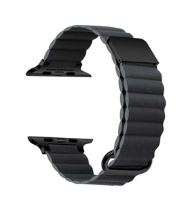 Apple Watch 44mm Uyumlu Kordon PU Deri Bakla Tasarımlı Mıknatıslı KRD-78 Kayış