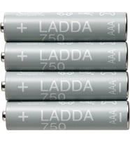 Lexroo Şarj edilebilir pil, HR03 AAA 1.2V, Pil kapasitesi: 750 mAh.