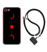 Apple iPhone 5 6 7 8 Plus Se XR Kılıf Boyun Askılı Silikon Red Moon 1710