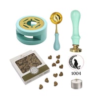 Davetiye Mum Mühürü Uygulama Seti Su Yeşili Renk 1004 Ay Kedi