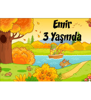 son bahar temalı doğum günü afişi 50x70 cm