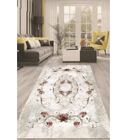 Dijital Kaymaz Taban Yıkanabilir Modern Renkli Salon Halısı Mutfak Halısı Yolluk ND-HT-145 (Gri)
