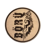 BÖRÜ YAZILI - Deri PEÇ - Arma - Askeri Patch (Bej)