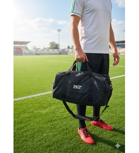NEWFULL SPORT AYAKKABI BÖLMELİ ASTARLI SU GEÇİRMEZ SEYAHAT VE SPOR ÇANTASI-ORTA BOY (Siyah)