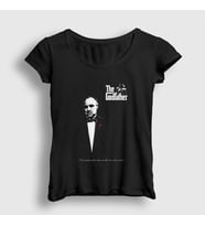 Presmono Kadın Siyah Offer Film Baba The Godfather T-Shirt 252159tt