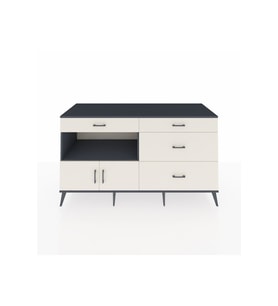 Kronos Konsol Tek Raflı 4 Çekmeceli 2 Kapaklı 176x59x99 Antrasit-Aytaşı