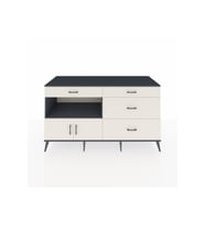 Kronos Konsol Tek Raflı 4 Çekmeceli 2 Kapaklı 176x59x99 Antrasit-Aytaşı