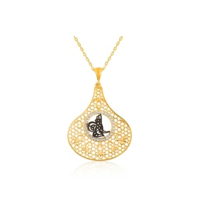 Gümüş Gold Tuğra Kadın Kolye CSR2182465