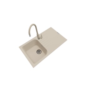 POLEX Cristalüx Granit Eviye P-02+Swan-3 Bej