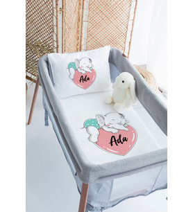 %100 Delux Pamuk Isme Özel 70x120 Park Yatak Nevresim Takımı