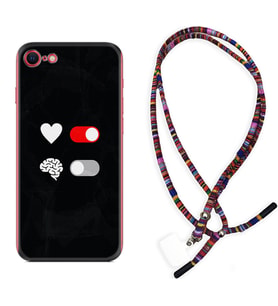 Apple iPhone 5 6 7 8 Plus Se XR Kılıf Boyun Asklı Rasta Silikon Love Brain 1722
