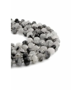 Rutil Kuvars Taşı Faset Kesim Parlak Siyah 8x6mm Doğal Taş Dizi [AA]