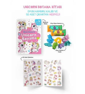 Unicorn Boyama Kitabı - Oyun Hamurlu - 3 Yaş