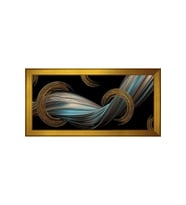 Soyut Şekiller Motifli Kanvas Tablo 80 x 110 cm Gold Çerçeve