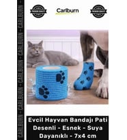 Özel Üretim Kedi Köpek Sargı Evcil Hayvan Bandajı Pati Desenli Esnek Suya Dayanıklı 7x4 cm