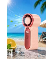 Glr FS-24 Pembe Şarj Edilebilir Mini El Fanı Yüksek Hızlı Taşınabilir Cep Vantilatörü