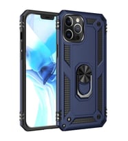 Newface Apple iPhone 12 Pro Max Kılıf Sofya Yüzüklü Silikon Kapak - Lacivert