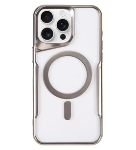 iPhone 16 Pro Kılıf Boyi Magsafe Silikon Kapak - Gümüş
