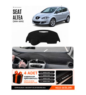 SEAT ALTEA (2010-2015) Uyumlu Torpido Örtüsü Torpido Kılıfı - Siyah