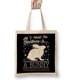 All I Want For Christmas Is A Bunny Knit Pattern Bez Çanta Uzun Saplı