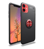 Apple iPhone 12 Mini Uyumlu Yüzüklü Power Silikon Kılıf (Kırmızı)