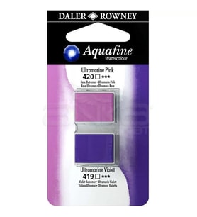 Daler Rowney Aquafine Sulu Boya Tablet 2li Ultramarine Pink-Ultramarine Violet