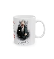 Atatürk İmzalı ve Sözlü Türk Bayraklı Porselen Kupa Bardak Anlamlı Hediye