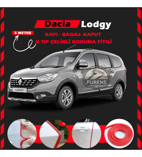 Dacia Lodgy Oto Araç Kapı Koruma Fitili 5metre Parlak Kırmızı Renk