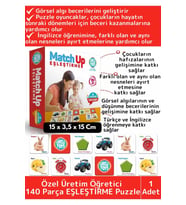 Premium Çocuk Eğitici Zeka El Göz Koordinasyonu Geliştirici Eğlenceli 140 Parça EŞLEŞTİRME Puzzle