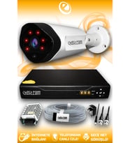 ELITCAM 1 Kameralı Uzay 1 Dış Kamera Set HDD'siz Full HD Gece Görüşlü Güvenlik Kamerası Sistemi