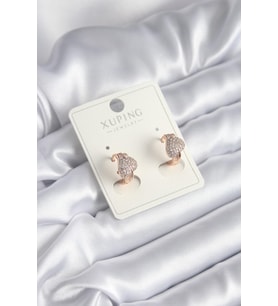 Xuping Model Zirkon Taşlı Yaprak Kadın Küpe