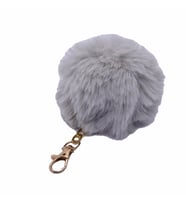 Gümüş Renk Peluş Ponpon Anahtarlık 971