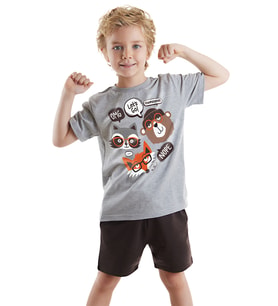 Arkadaşlar Erkek Çocuk T-shirt Şort Takım (Çok Renkli)