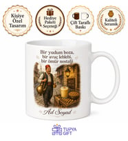 Boza İçip Nostalji Yapanlara Sarı Leblebi Eski Sokak Kupası Hediye Bardak