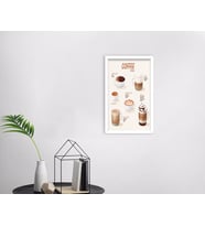 BK Home Coffee Tasarımlı Dekoratif Ahşap Beyaz Çerçeveli Tablo-21