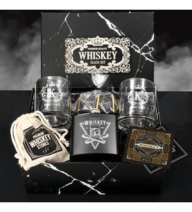 Kişiye Özel Viski Bardakları ve İçki Matarası Whiskey Set
