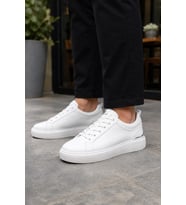 Lynx Erkek Günlük Sneaker Bağcıklı Rahat Tabanlı Şık Casual Spor Ayakkabı - Beyaz