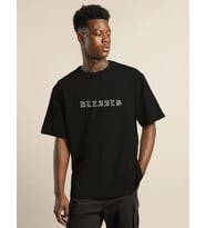 Erkek Baskılı T-Shirt Kısa Kol Bisiklet Yaka Regular Fit Rahat Kalıp Günlük Tişört - Siyah