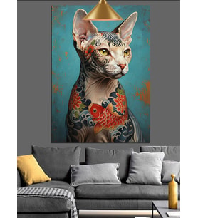 Sevimli  kedi pop art Dekoratif Kanvas - Mdf Ahşap Tablo