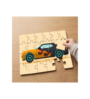 Alev Şekilli Araba Tasarımlı 24 Parça Ahşap Çocuk Puzzle MPK0523