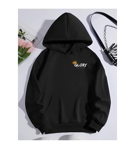 Kışlık Üç İplik Kapşonlu SweatShirt - Siyah