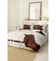 Marcalanya Çift Kişilik Nevresim Takımı Pamuklu Saten Kumaş 6 Parça 3D Dijital Baskı Duvet Cover Set Model.