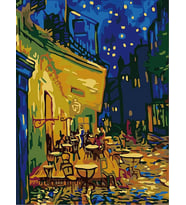 Cafe de Teras Sayılarla Boyama Seti 40x50 cm (Tuvale Gerili)