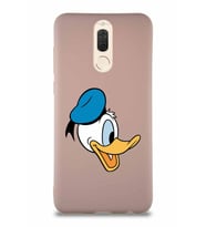 Huawei Mate 10 Lite Soft Premier Kapak Donald Duck-F Tasarımlı Silikon Kılıf - Pudra (Şeffaf)
