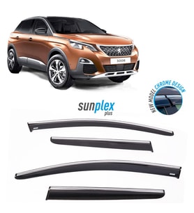 PEUGEOT 3008 II 2016-2023 İçin Cam Rüzgarlığı (Kromlu) 4 Parça